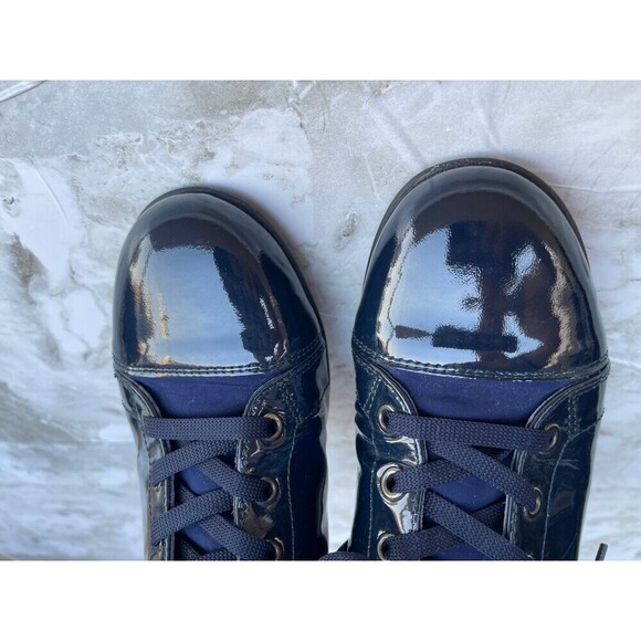 Bikkembergs Navy Patent Leather High Top Sneakers Streetwear size 40/ 9.5 - Picture 10 of 11